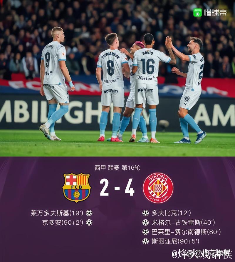 西甲最新积分形势：豪门告捷，赫罗纳逆袭，黑马豪取四连胜